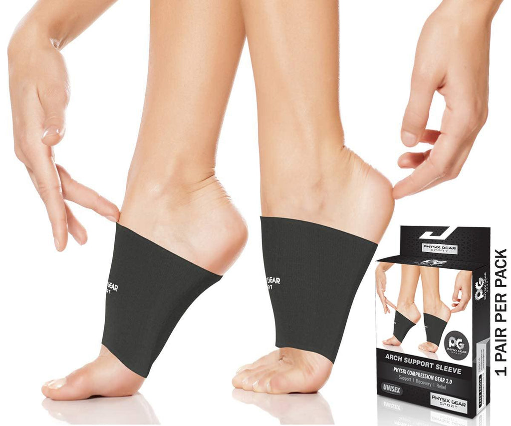 Physix Gear Sport Plantar Fasciitis Socks with Arch Support for Men & Women  - Ankle Compression Sleeve, Toeless Compression Socks Foot Pain Relief